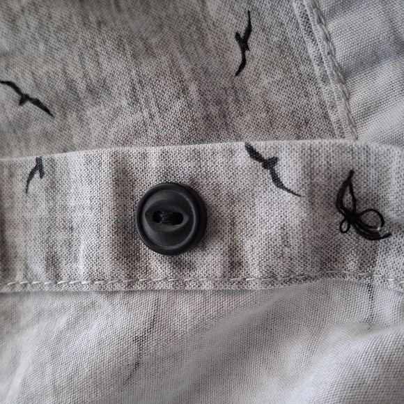 Boys Denim & Flower Gray Bird Print Cotton Short Sleeve Button Down Shirt 11/12 - Picture 8 of 8